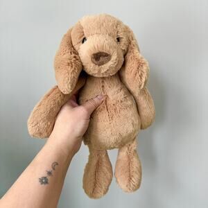 AUTHENTIC Jellycat Bashful Toffee Puppy  Medium NWT - Fast Shipping!